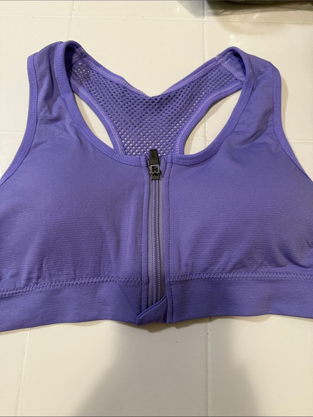 Front-Zip Purple Sports Bra - Women Intimates & Sleepwear